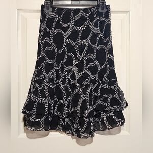 Vintage Petite Sophisticate Asymmetrical Black and White Skirt Sz 6